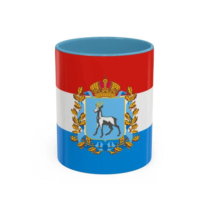 Flag of Samara Oblast Russia - Accent Coffee Mug 11oz Light Blue - Go Mug Yourself
