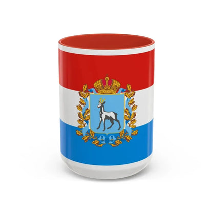 Flag of Samara Oblast Russia - Accent Coffee Mug 15oz Red - Go Mug Yourself