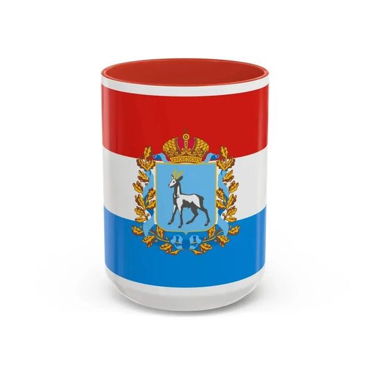 Flag of Samara Oblast Russia - Accent Coffee Mug 15oz Red - Go Mug Yourself
