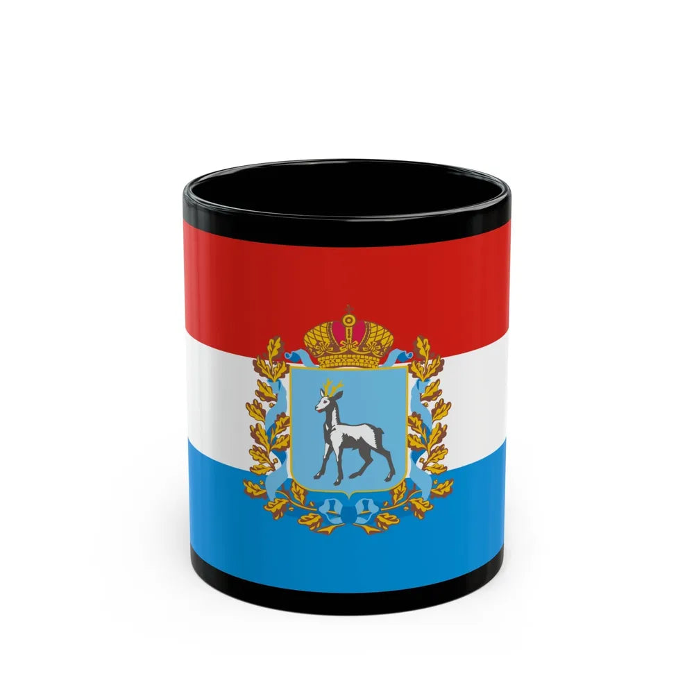 Flag of Samara Oblast Russia - Black Coffee Mug-11oz-Go Mug Yourself