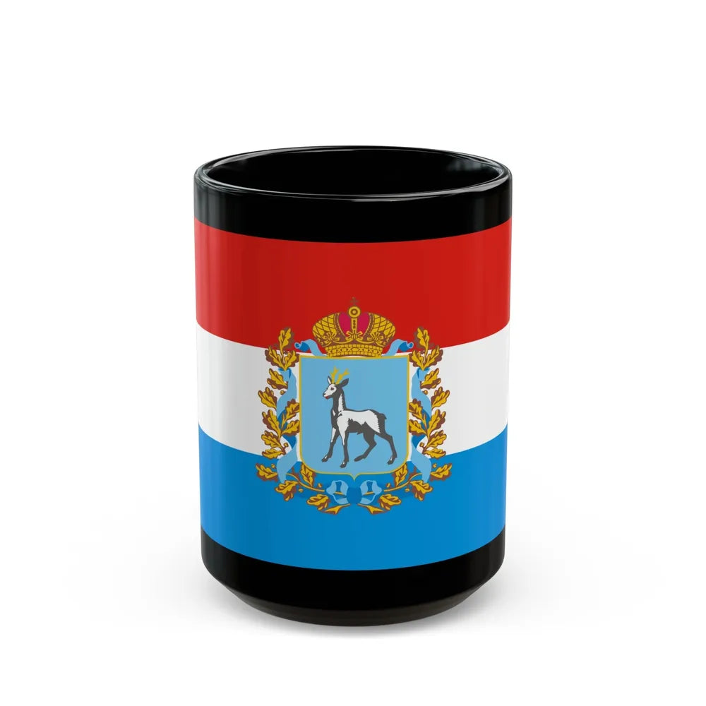 Flag of Samara Oblast Russia - Black Coffee Mug-15oz-Go Mug Yourself