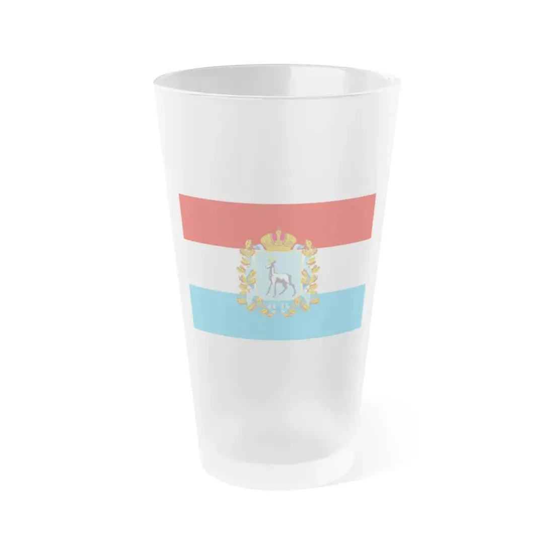 Flag of Samara Oblast Russia - Frosted Pint Glass 16oz 16oz Frosted - Go Mug Yourself