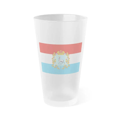 Flag of Samara Oblast Russia - Frosted Pint Glass 16oz 16oz Frosted - Go Mug Yourself