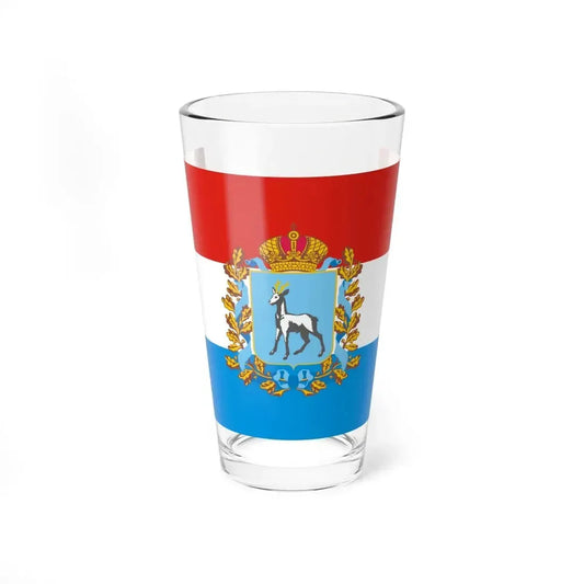 Flag of Samara Oblast Russia - Pint Glass 16oz 16oz - Go Mug Yourself
