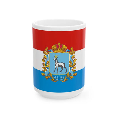 Flag of Samara Oblast Russia - White Coffee Mug-15oz-Go Mug Yourself