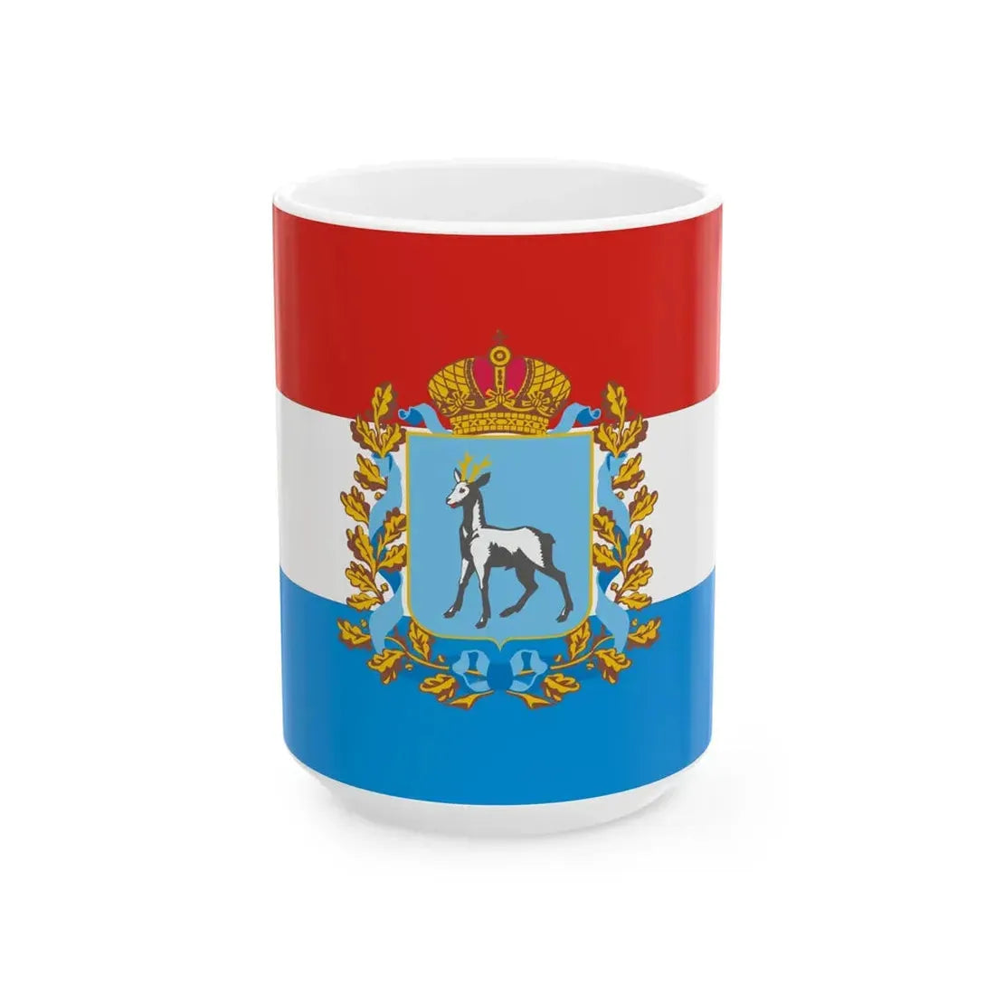 Flag of Samara Oblast (Russia) White Coffee Mug 15oz - Go Mug Yourself