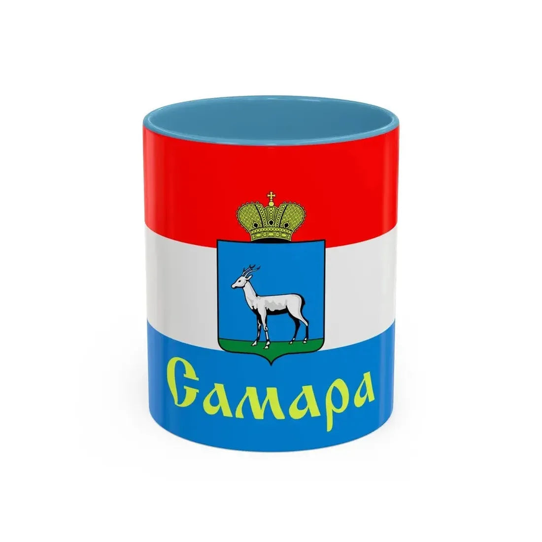 Flag of Samara Russia - Accent Coffee Mug 11oz Light Blue - Go Mug Yourself