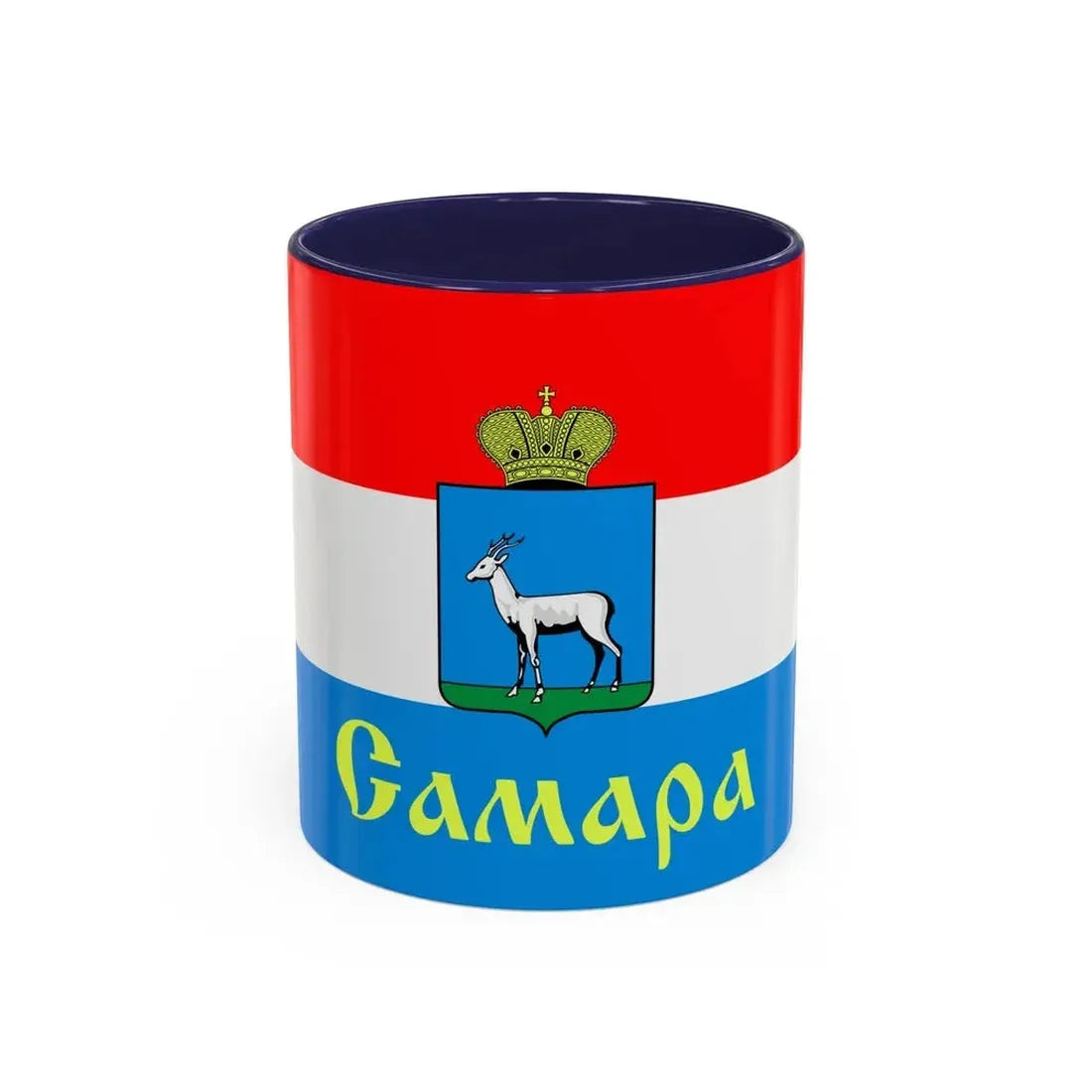 Flag of Samara Russia - Accent Coffee Mug 11oz Navy - Go Mug Yourself