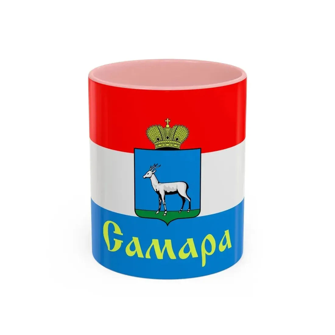 Flag of Samara Russia - Accent Coffee Mug 11oz Pink - Go Mug Yourself