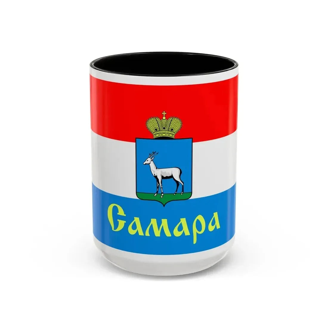 Flag of Samara Russia - Accent Coffee Mug 15oz Black - Go Mug Yourself