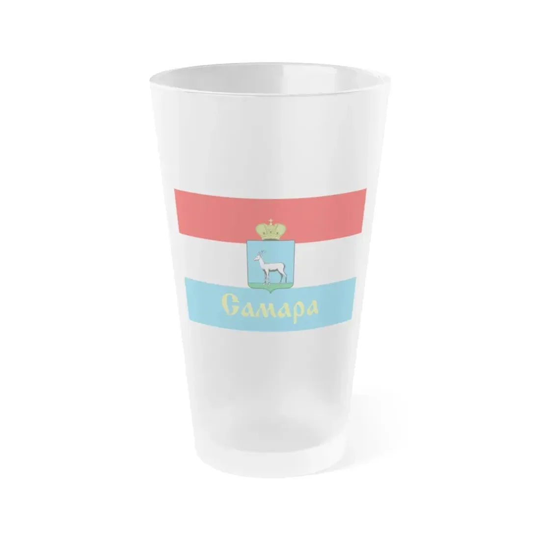 Flag of Samara Russia - Frosted Pint Glass 16oz 16oz Frosted - Go Mug Yourself