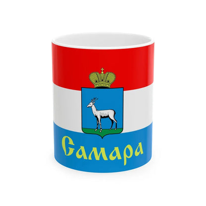 Flag of Samara Russia - White Coffee Mug-11oz-Go Mug Yourself