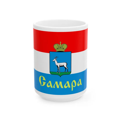 Flag of Samara Russia - White Coffee Mug-15oz-Go Mug Yourself