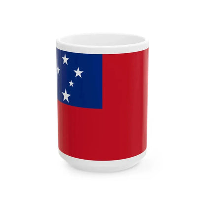 Flag of Samoa 3-2 (Samoa) White Coffee Mug 15oz - Go Mug Yourself