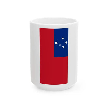 Flag of Samoa vertical (Samoa) White Coffee Mug 15oz - Go Mug Yourself