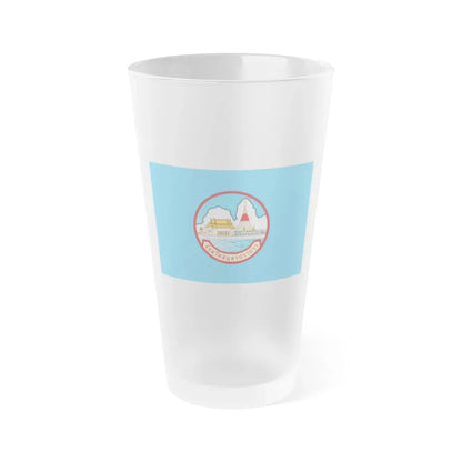 Flag of Samut Prakan Province Thailand - Frosted Pint Glass 16oz 16oz Frosted - Go Mug Yourself