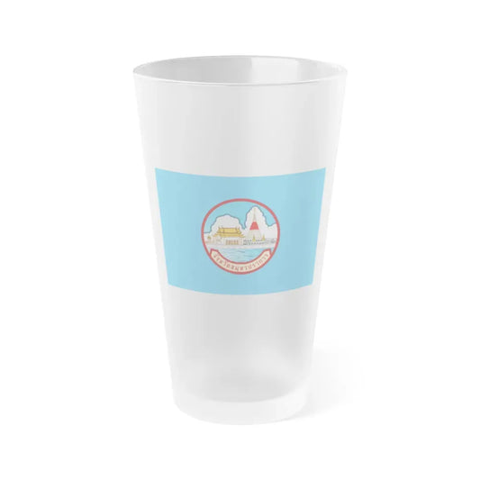 Flag of Samut Prakan Province Thailand - Frosted Pint Glass 16oz 16oz Frosted - Go Mug Yourself