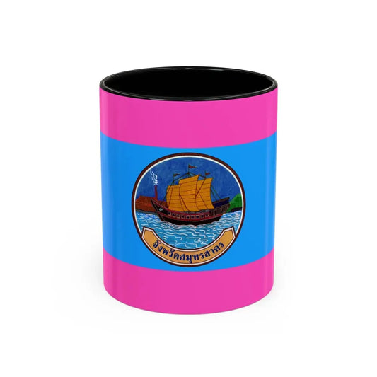 Flag of Samut Sakhon Province Thailand - Accent Coffee Mug 11oz Black - Go Mug Yourself