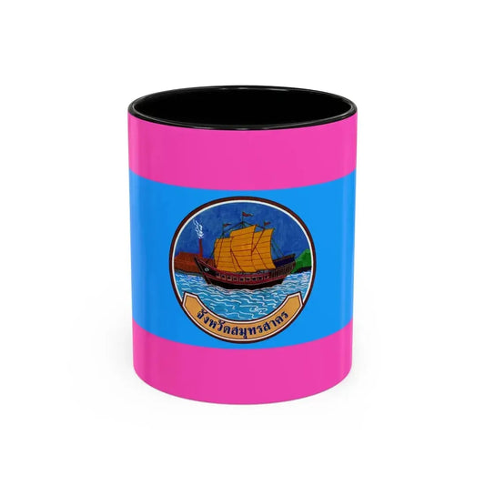 Flag of Samut Sakhon Province Thailand - Accent Coffee Mug 11oz Black - Go Mug Yourself