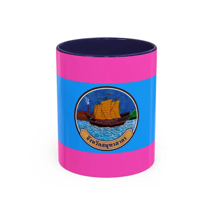 Flag of Samut Sakhon Province Thailand - Accent Coffee Mug 11oz Navy - Go Mug Yourself