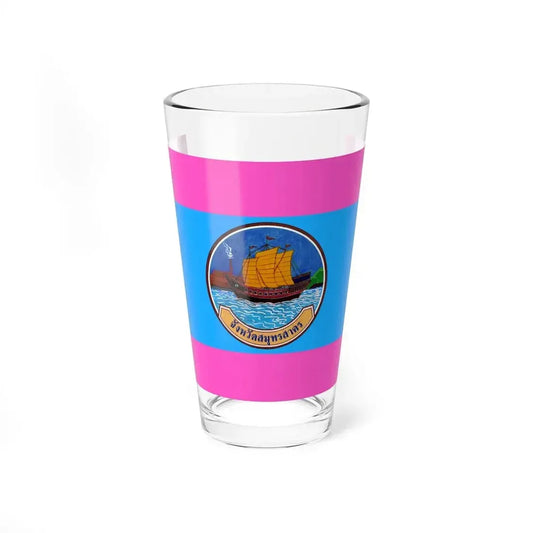 Flag of Samut Sakhon Province Thailand - Pint Glass 16oz 16oz - Go Mug Yourself