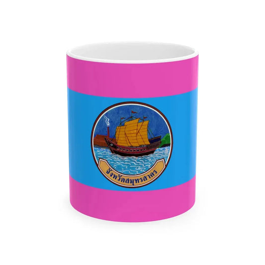 Flag of Samut Sakhon Province Thailand - White Coffee Mug 11oz - Go Mug Yourself