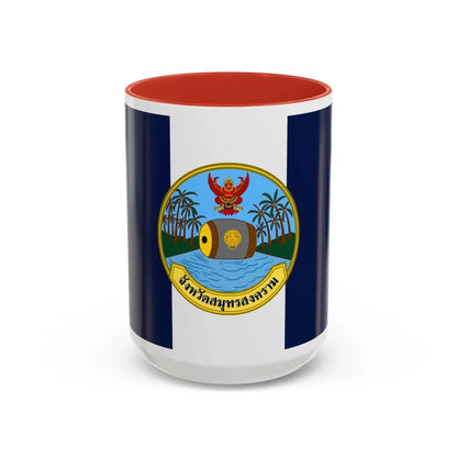 Flag of Samut Songkhram Province Thailand - Accent Coffee Mug 15oz Red - Go Mug Yourself