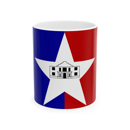 Flag of San Antonio Texas (United States) White Coffee Mug 11oz - Go Mug Yourself
