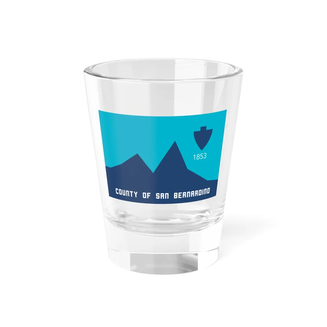 Flag of San Bernardino County California 1973-1984 (United States) Shot Glass 1.5oz 1.5oz - Go Mug Yourself
