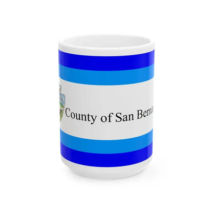 Flag of San Bernardino County California 1984-2024 (United States) White Coffee Mug 15oz - Go Mug Yourself