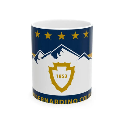 Flag of San Bernardino County California 2024present (United States) White Coffee Mug 11oz - Go Mug Yourself