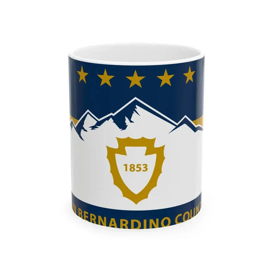 Flag of San Bernardino County California 2024present (United States) White Coffee Mug 11oz - Go Mug Yourself
