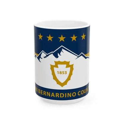 Flag of San Bernardino County California 2024present (United States) White Coffee Mug 15oz - Go Mug Yourself