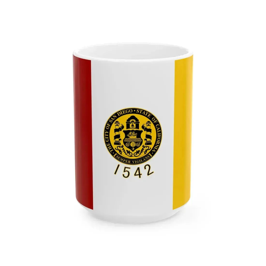 Flag of San Diego Goverment Variant (United States) White Coffee Mug 15oz - Go Mug Yourself