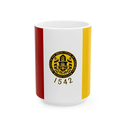 Flag of San Diego Goverment Variant (United States) White Coffee Mug 15oz - Go Mug Yourself