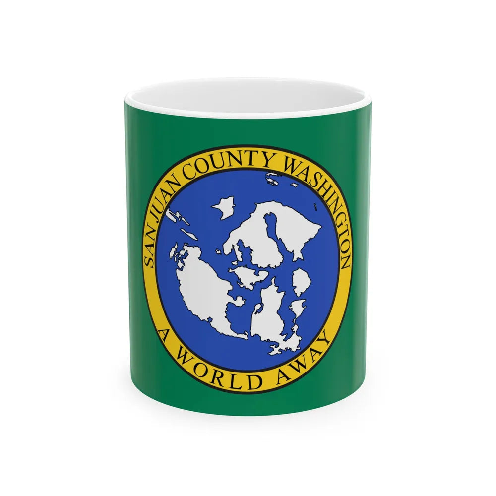 Flag of San Juan County Washington (United States) White Coffee Mug 11oz - Go Mug Yourself