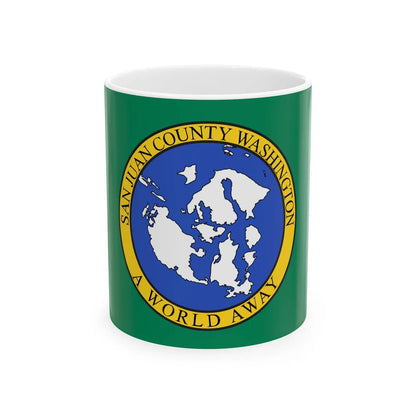 Flag of San Juan County Washington (United States) White Coffee Mug 11oz - Go Mug Yourself