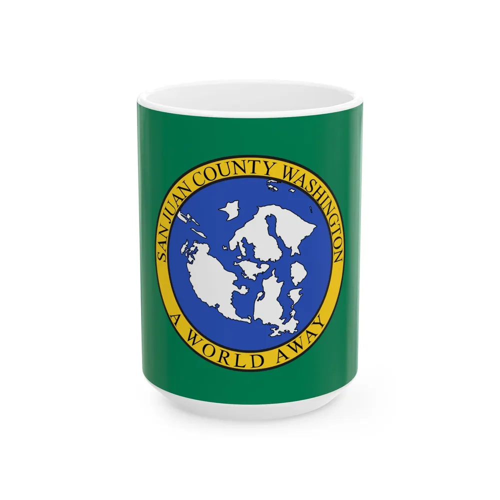 Flag of San Juan County Washington (United States) White Coffee Mug 15oz - Go Mug Yourself
