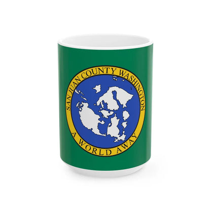 Flag of San Juan County Washington (United States) White Coffee Mug 15oz - Go Mug Yourself