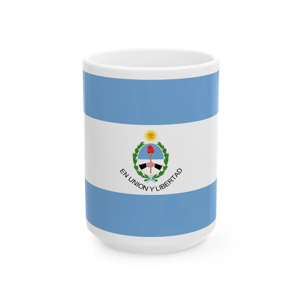 Flag of San Juan Province Argentina - White Coffee Mug-15oz-Go Mug Yourself