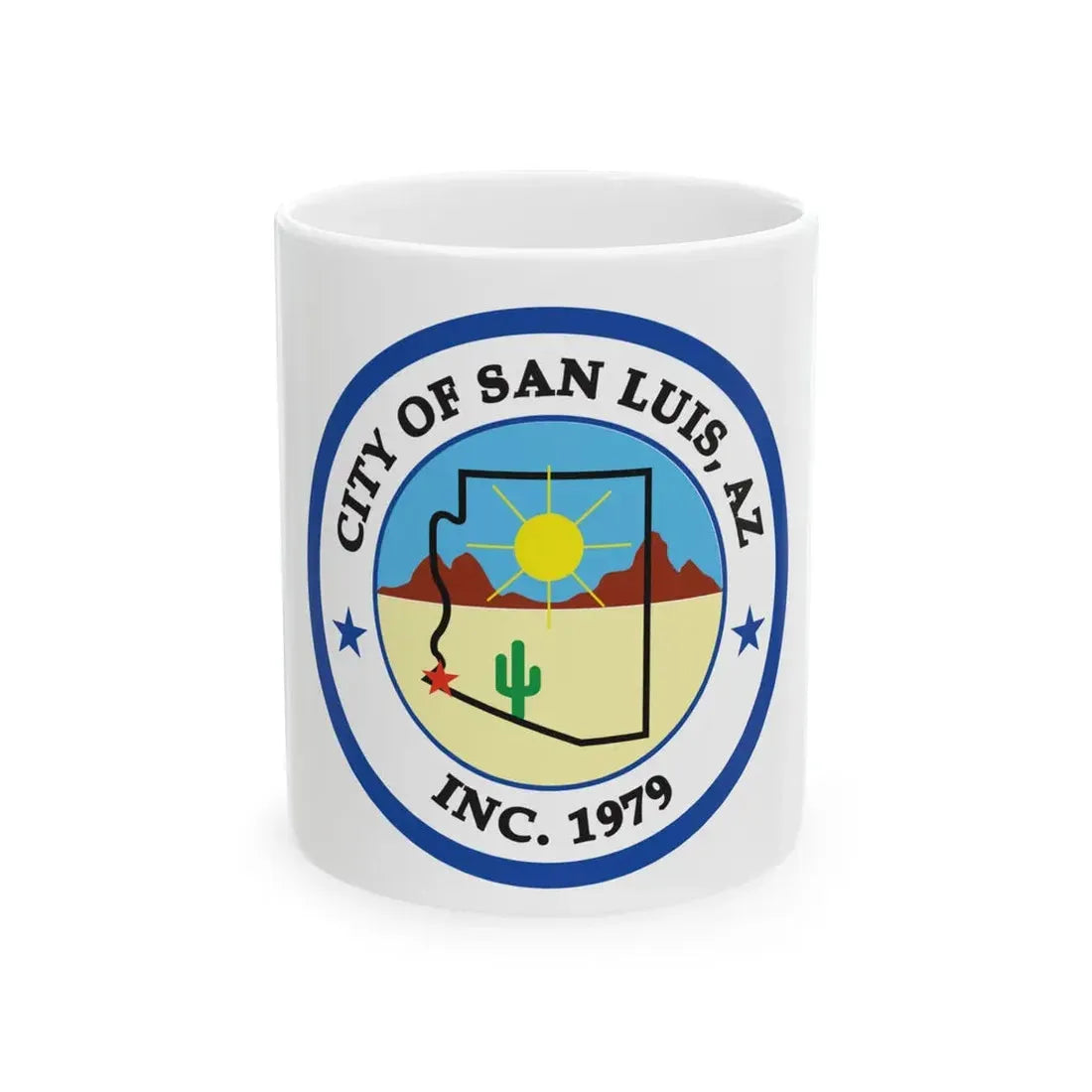 Flag of San Luis Arizona (United States) White Coffee Mug 11oz - Go Mug Yourself