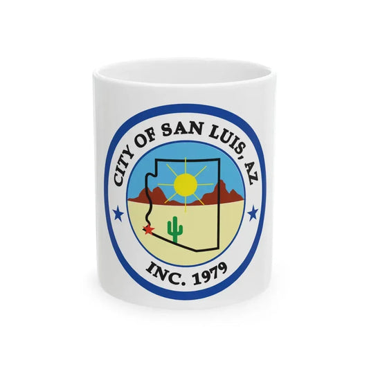 Flag of San Luis Arizona (United States) White Coffee Mug 11oz - Go Mug Yourself