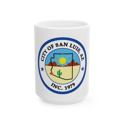 Flag of San Luis Arizona (United States) White Coffee Mug 15oz - Go Mug Yourself