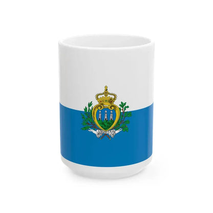 Flag of San Marino pre-2011 (San Marino) White Coffee Mug 15oz - Go Mug Yourself