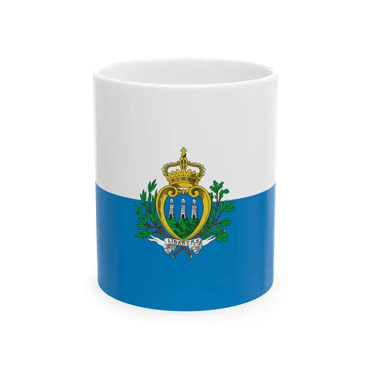 Flag of San Marino pre2011 3-2 (San Marino) White Coffee Mug 11oz - Go Mug Yourself