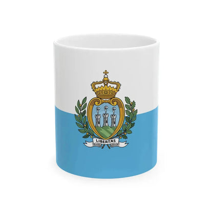 Flag of San Marino (San Marino) White Coffee Mug 11oz - Go Mug Yourself