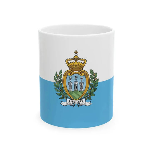 Flag of San Marino (San Marino) White Coffee Mug 11oz - Go Mug Yourself