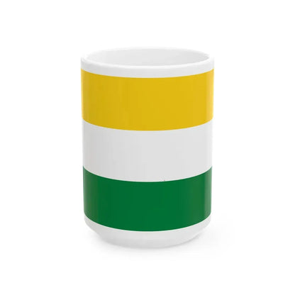 Flag of San Miguel de Los Bancos (Ecuador) White Coffee Mug 15oz - Go Mug Yourself