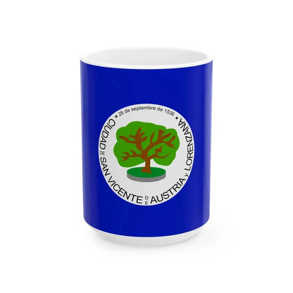 Flag of San Vicente Department (El Salvador) White Coffee Mug 15oz - Go Mug Yourself