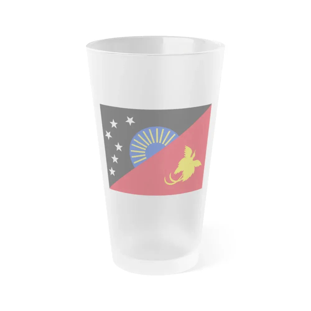 Flag of Sandaun Papa New Guinea - Frosted Pint Glass 16oz 16oz Frosted - Go Mug Yourself